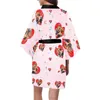 Damen-Nachtwäsche, individuelles Paar-Gesicht, Sweetie, gelbe kurze Kimono-Robe, personalisierte Geschenke, weiblich, drinnen, Herbst, weiches Pyjama-Set