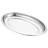 Plates Plate Serving Steel Platter Stainless Oval Traydish Dinnersnack Dessert Steaming Appetizer Metal Sushi Fruit Steak