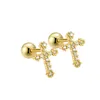 Studörhängen Sipengjel 2 PC Shiny Cz Cross Ear Piercing för kvinnor Rostfritt stål Broskflickor smycken