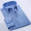 Men's Dress Shirts 2023 Arrival Mens Work Brand Soft Long Sleeve Square Collar Regular Striped /twill Men White Male Tops