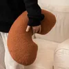 Pillow DUNXDECO Cashew Shape Cozy Teddy Fleece Decorative Love Present Soft Brown Color Art Warm Room Sofa Chair Bedding