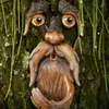 Decorações de jardim 1pcs resina face árvore casca facial apresenta decoração rostos de páscoa alimentador de pássaros decoração ao ar livre jardineria de