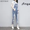 Kvinnors jumpsuits Rompers 2023 Autumn Europe Fashion Women Overalls Denim Jumpsuit Ripped Hole Casual Jeans ärmlös kvinna