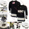 L'hockey universitario indossa la maglia da hockey dei cavalieri neri dell'esercito cucita su misura 24 Andrew Garby Patrick Smyth Joey Dosan Trevor Smith Jude Brower Eric Huss Evan Szary