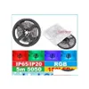 LED -remsor märke 5m 150LEDS 5050 RGB -lampor 12V 30LEDS/M Vattentät rep flexibelt för jul/bar belysning av släppleverans semester OTZ6N