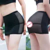 Rokken Hoge taille Zie door mini -rokbodems Ultrashort Clubwear -pakket Hip Ademend Hollow Sexy Ultra Short