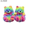 Slippers 1-5y Baby Bear Teddy Shoes Slip Indoor Slippers Slippers Child Slide Fluffy Slide Filme de urso