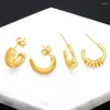 Hoop Earrings FLOLA Small Gold Plated C Shape For Women Twist Hoops Dainty Wholesale Jewelry Party Gifts Ersa262