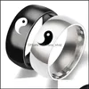 Pierścienie zespołowe moda chińska taiji pierścień miłośność kreatywność yin yang osiem trigramów Tytanium stal punkowa i akcesoria dla kobiet biżuter
