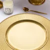 Platen 12Pieces tafel plastic pvc gouden riflader voor bruiloft decoratief groothandel diner in bulk zilveren glitter