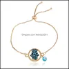 Braccialetti con ciondoli Turchia Blue Evil Eye Per donna Uomo Buona fortuna Elefante Mano di Hamsa Lettera d'amore Catene regolabili Gioielli di moda Drop D Otupj