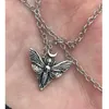 Pendant Necklaces Punk Vintage Dead Moth Antiquity Mini Insect Fairy Necklace Strange Collar Womens Neck Chain Chic Jewelry Gift
