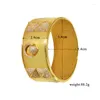 Pulseiras amantes de pulseira para mulheres de luxo de moda de moda aniversário jóias de pedra completa cobre cor de ouro amarelo fêmea larga feminina