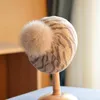 Berets Beret Women Winter Hat Pompom Wool Real Fur Autumn Warm Skiing Accessoire for Outdoors Luxe