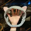 Главные повязки Женские коралловые флисовые флисовые повязки головной огонь мягкие кошачьи уши для волос
