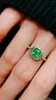 Klusterringar 3369 Solid 18k Yellow Gold Heart Form Nature Green Emerald 0,82ct för kvinnor Födelsedagens presenter Fina smycken