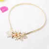 Belts Ladies Golden Flower Belt Female Luxury Waist Chain Cinch Decorated Fashion Design Solid For Women