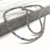 Strandkvalitet 4 mm Nature Labradonite Round Bead Woman Armband 53 cm Girl Necklace Not Glass Gary Moon Stone Jewelry