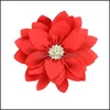 Hoofdbanden 9 cm geboren lotus bladbloemen met strass kunstmatige stof bloem voor haarclips diy accessoires alleen laten leveren levering jood dhqnm