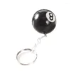Keychains Creative Fashion Billiard Pool Round Ball Key Ring Lucky Black NO.8 Chains 32mm Resin Jewelry Gift