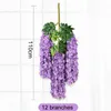 Ghirlande di fiori decorativi appesi glicine ghirlanda artificiale vite rattan finto viola soffitto fiore stringa per la casa giardino matrimonio ufficio