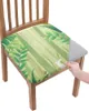 Krzesło obejmują leśne zielone rośliny liście siedziska poduszka na rozciąganie pokrowca jadalnia do domu do domu el bankiet salon