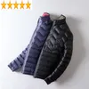 Men's Down Jacket Ultra Light Double-sided Wear Thin Autumn Winte Jackets For Men Puffer Coat Abrigos Para Hombre KJ791