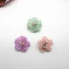 Decoratieve bloemen 10 stks 4 cm mode satijn chiffon voor doe -het -zelf haaraccessoires stof bloemboeket bruiloft decoratie hoofd wrap hoofdband