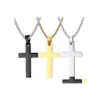 Colares pendentes Cruz de moda para homens Crucifix religioso Gold Gold Sier Black Chains Luxury Jewelry Greet Drop Delivery Pingents Otx91