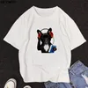 Erkekler Tişörtleri Yaz Moda Erkekler Boks Köpek Baskı Gömlek Sıradan Harajuku Üstler Komik Grafikler Tees Beyaz Kısa Kollu Tshirt Erkek