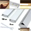 LED -stanglichten V/u/YW -vormig 30 cm 50 cm aluminium accessoires kanaalhouder Melk/heldere er eindigen voor striplichtvalaflevering Lichtei otywg