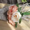 Fiori decorativi Artificiale Rotondo Rosa Matrimonio Sposa Holding Bouquet Simulazione Seta Home Party Living Vaso Pianta Decorazione d'interni