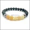 Bedelarmbanden mannen natuurlijke yoga kralen stenen armband vrouwen etherische olie diffuser vulkanische lava bangle handgemaakte sieraden g550s f dro dh5bq