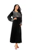 Etnische kleding Ramadan Eid Velvet Abaya Dubai Kaftan Moslimjurk Turkije Islam Djelaba Robe Longue Femme Musulman Abayas Kleppen Caftan