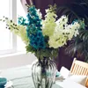 Decorative Flowers 1PC Big Flower Head Artificial Hyacinth Violet Orchid European-style Silk Home Party Wedding Landing Decoration