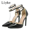 Classic Black High Heels for Women 2023 Fashion Patent Watch 0129