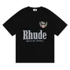 2023 neue männer T shirt North Amerikanischen High Street Marke Rhude Grand Prix Trendy Reis Schriftzug frauen Lose kurzarm Sommer