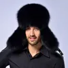 Berets Men Winter Bomber Hat Volwassen mannelijke pluizige imitatie Fur verdikte dop Warm oorbescherming Russische buitenwinddichte petten H7183