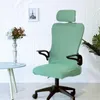 Housses de chaise siège de bureau amovible avec housse d'appui-tête protecteur étanche élastique extensible ergonomique pour les jeux à domicile