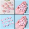 Arts And Crafts Natural Stone Pink Crystal 15Mm Heart Shape Ornaments Quartz Healing Crystals Energy Reiki Gem Craft Hand Pieces Liv Dhwzd