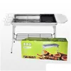 Bbq Grills High Quality Charcoal Grill Portable Foldable Stainless Steel Barbecue Stove Shelf For Outdoor Garden Family Party Drop D Dhvgs