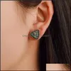 Stud Women Triangle Druzy Earrings For Girls Resin Stone Gold Earring Female Fashion Jewelry Gift In Bk Drop Delivery Otrml