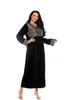 Etnische kleding Ramadan Eid Velvet Abaya Dubai Kaftan Moslimjurk Turkije Islam Djelaba Robe Longue Femme Musulman Abayas Kleppen Caftan