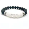 Bedelarmbanden mannen natuurlijke yoga kralen stenen armband vrouwen etherische olie diffuser vulkanische lava bangle handgemaakte sieraden g550s f dro dh5bq