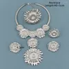 Necklace Earrings Set Silver Plated Jewelry For Women Long Pendant Bracelets Party Italian Bridal Weddings