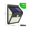 Solar Street Light Lights Outdoor 140 LED IP65 Vattent￤t Powered Wireless Wall for Garden Patio Yard Deck Garage Staket Pool Drop de Otthv