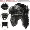 BERETS 1 PC VINDSOFREFO USHANKA VINTER VARMT Tjockna Earflap Caps Ear Protection Trapper Hat For Men Skidåkning Snowboarding Vandring utomhus