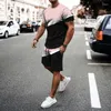 Men's Tracksuits 2023 Summer 3D Printing Men's Casual T-Shirt Shorts Sports Suit Solid Color Simple Fashion Creative