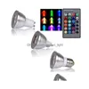 Ampoules LED pour éclairage de Noël / fête / KTV RVB 3W Spot Lights E27 Mr16 Gu10 BBS Mémoire Colorf Change AC 85265 Ajouter 24 touches Drop Deliver Otjhm