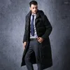 Mannen Down Duck Lange Jas Mannen Winterjas Plus Size Dikke Business Britse Jassen Mannelijke Parka Casaco Masculino KJ660